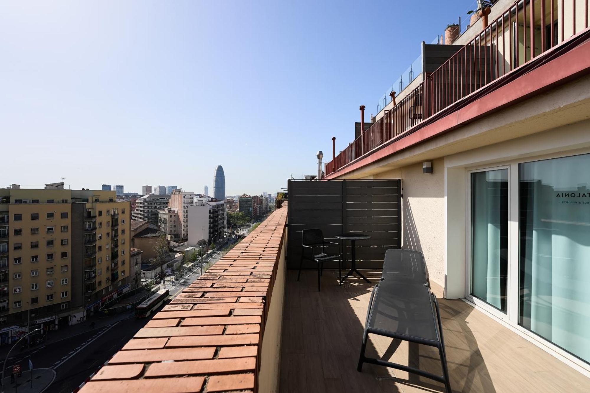 Doppel- oder Zweibettzimmer mit Terrasse und Zugang zum Spa