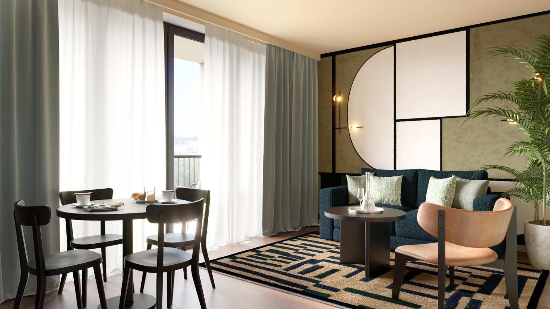Apartment mit 2 Schlafzimmern und Balkon